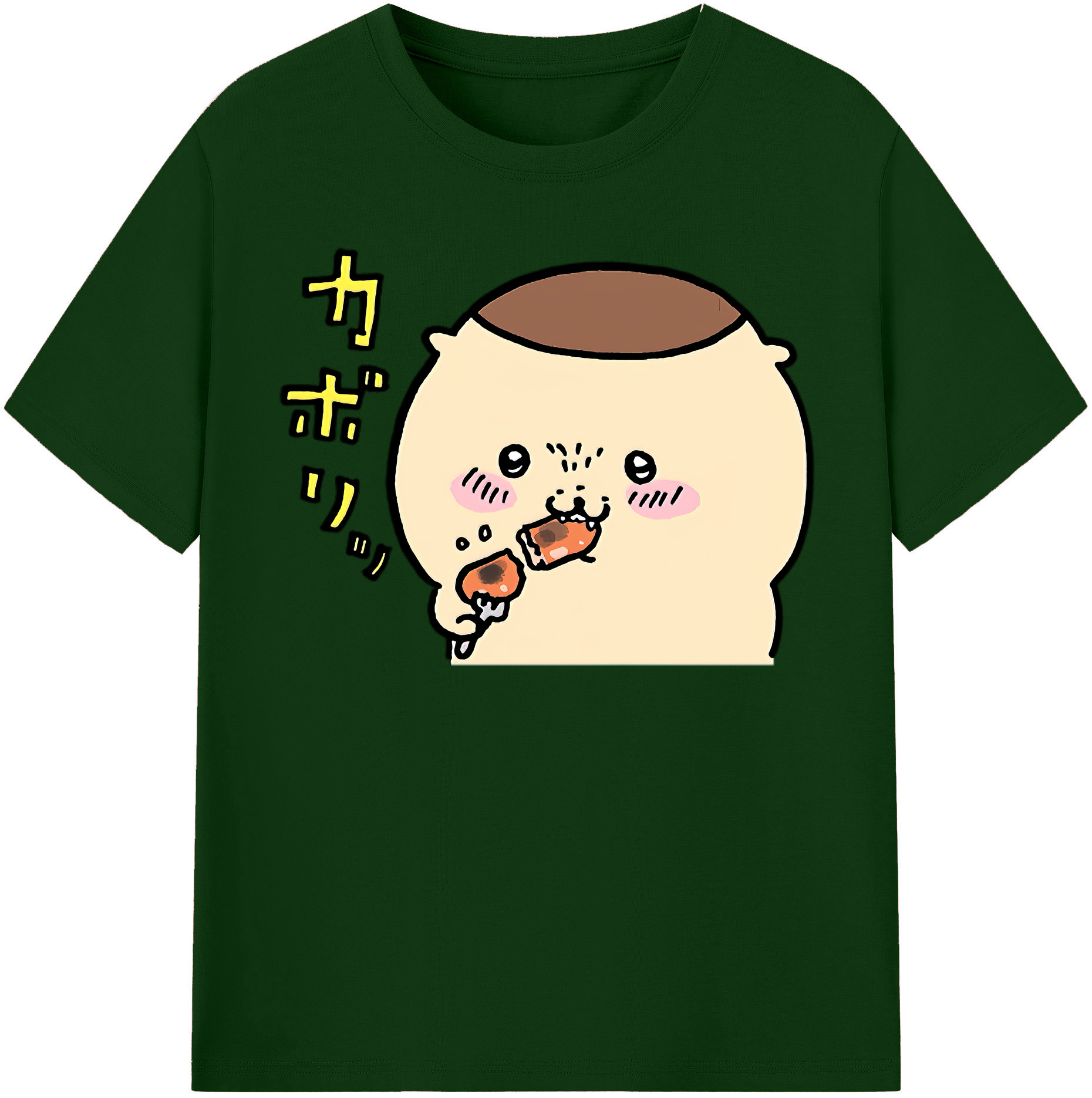 （画像用） ちいかわ くりまんじゅう Chii-kawa kuri manjū 綿100％半袖Tシャツ（フロントプリント）